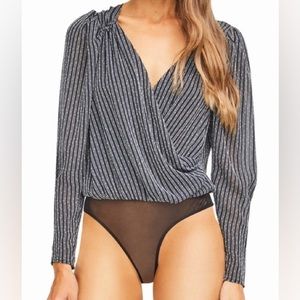 ASTR The Label Bernadette stripe bodysuit